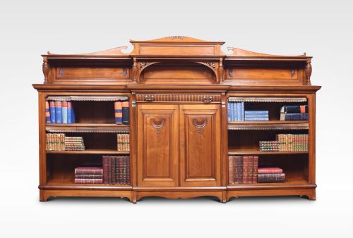 LARGE 19TH CENTURY WALNUT BREAKFRONT BOOKCASE - ADDITIONAL PHOTO 2