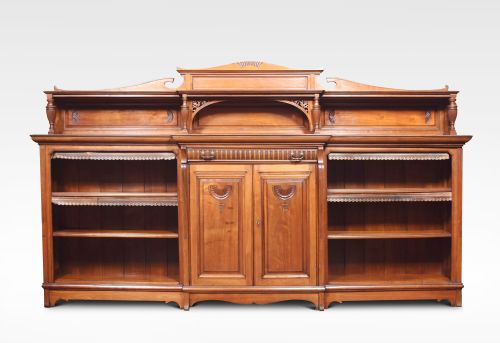 LARGE 19TH CENTURY WALNUT BREAKFRONT BOOKCASE - ADDITIONAL PHOTO 6