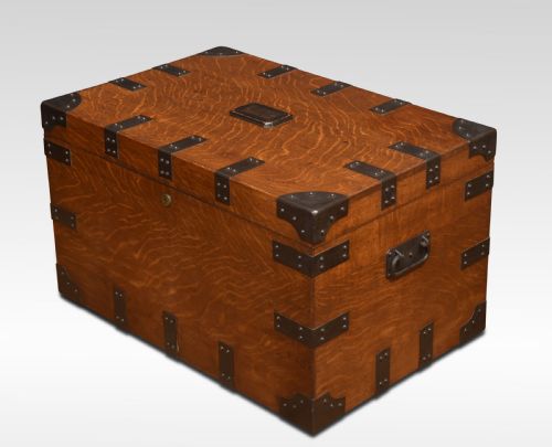 19TH CENTURY OAK AND IRON BOUND SILVER CHEST - ADDITIONAL PHOTO 3