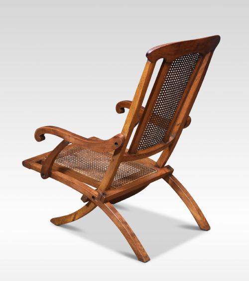 WALNUT FRAMED FOLDING STEAMER DECK CHAIR - ADDITIONAL PHOTO 2