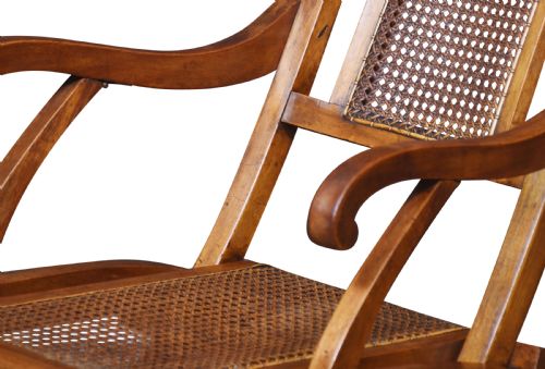 WALNUT FRAMED FOLDING STEAMER DECK CHAIR - ADDITIONAL PHOTO 4
