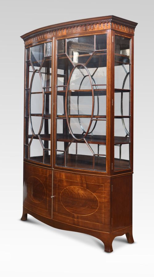 MAHOGANY BOW FRONTED DISPLAY CABINET - ADDITIONAL PHOTO 3