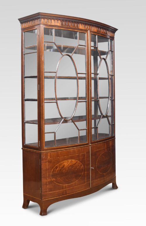 MAHOGANY BOW FRONTED DISPLAY CABINET - ADDITIONAL PHOTO 5