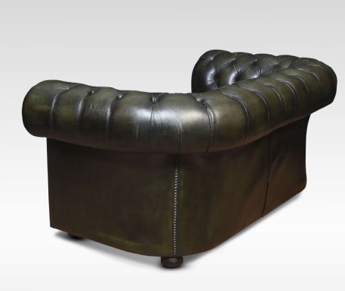 GREEN LEATHER CHESTERFIELD - ADDITIONAL PHOTO 5