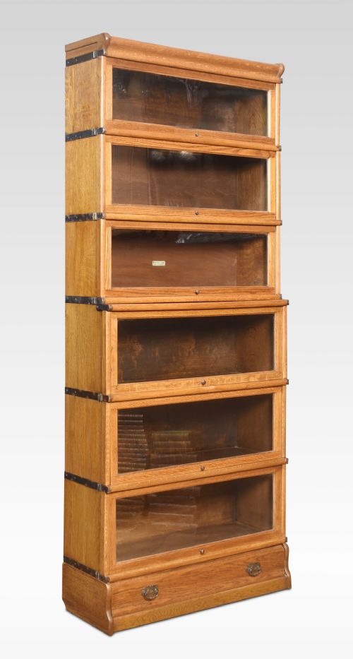 PAIR OAK GLOBE WERNICKE SIX SECTION BOOKCASES - ADDITIONAL PHOTO 2