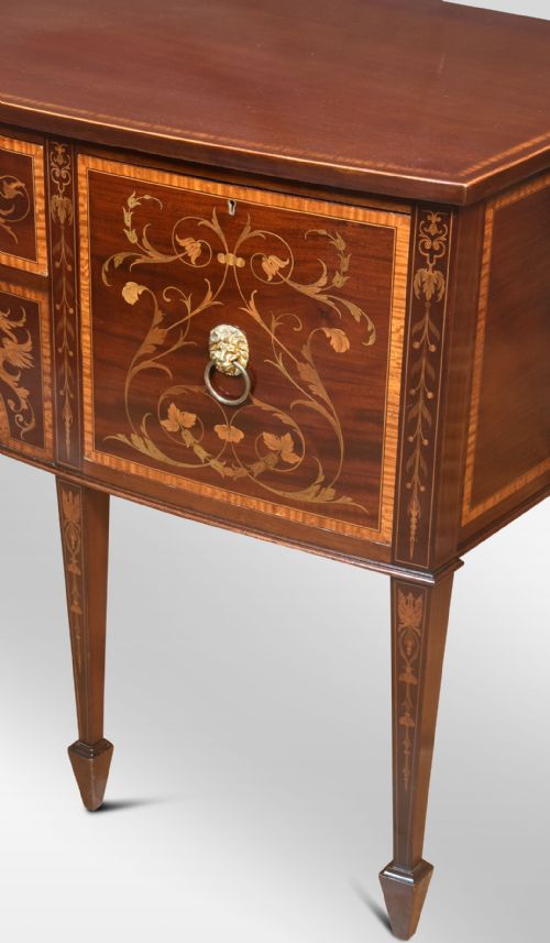 MAHOGANY INLAID BOWFRONTED SIDEBOARD - ADDITIONAL PHOTO 5