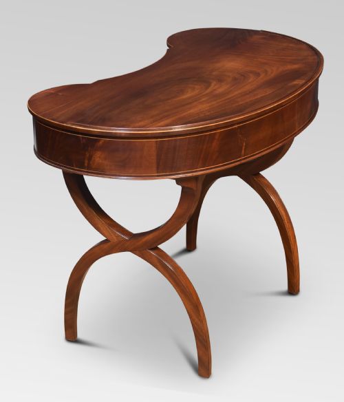 MAHOGANY KIDNEY SHAPED LADYS DRESSING TABLE AND STOOL - ADDITIONAL PHOTO 2