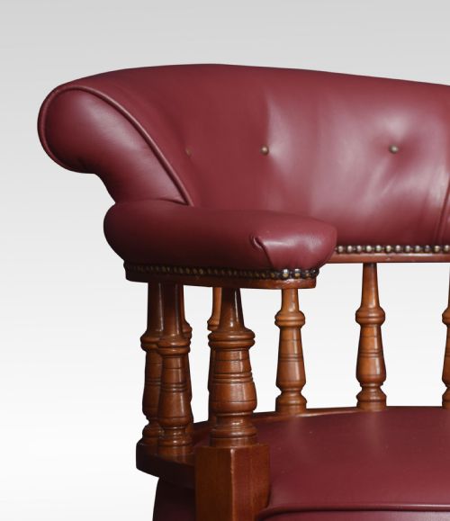 MAHOGANY FRAMED CAPTAINS OFFICE CHAIR - ADDITIONAL PHOTO 1