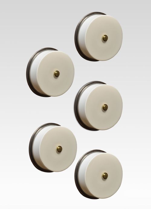 set of five art deco circular lights - CATEGORY: ANTIQUE LIGHTING - DATED 1920