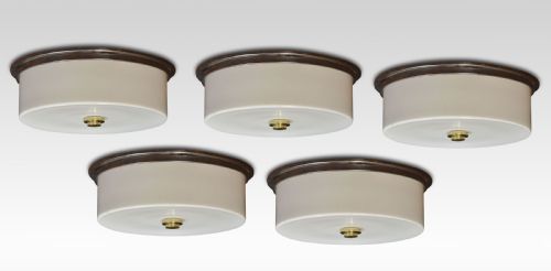 SET OF FIVE ART DECO CIRCULAR LIGHTS - ADDITIONAL PHOTO 5