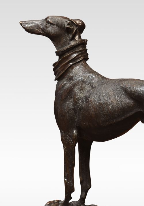 BRONZE SCULPTURE OF A GREYHOUND - ADDITIONAL PHOTO 2
