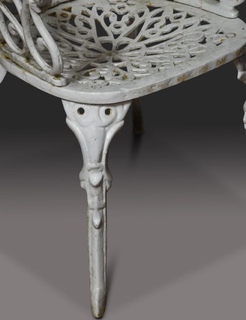 SET OF FIVE CAST IRON COALBROOKDALE STYLE GARDEN CHAIRS - ADDITIONAL PHOTO 2