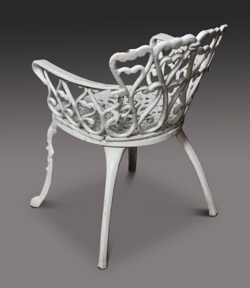 SET OF FIVE CAST IRON COALBROOKDALE STYLE GARDEN CHAIRS - ADDITIONAL PHOTO 5