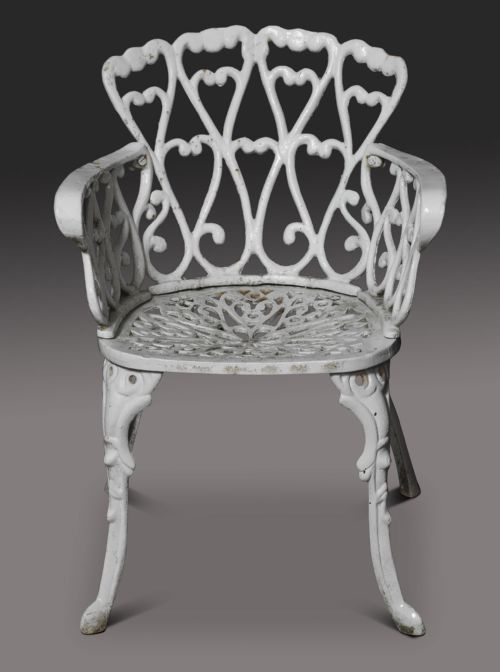 SET OF FIVE CAST IRON COALBROOKDALE STYLE GARDEN CHAIRS - ADDITIONAL PHOTO 6