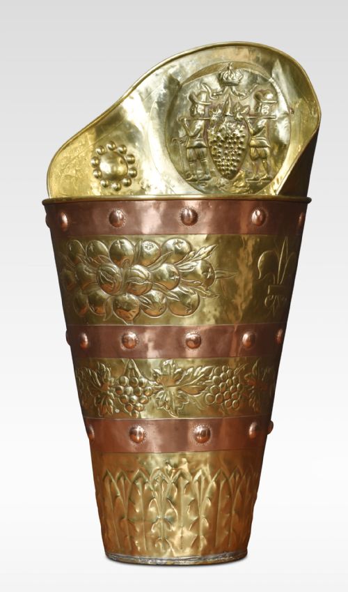 19TH CENTURY BRASS AND COPPER UMBRELLA STAND - ADDITIONAL PHOTO 1