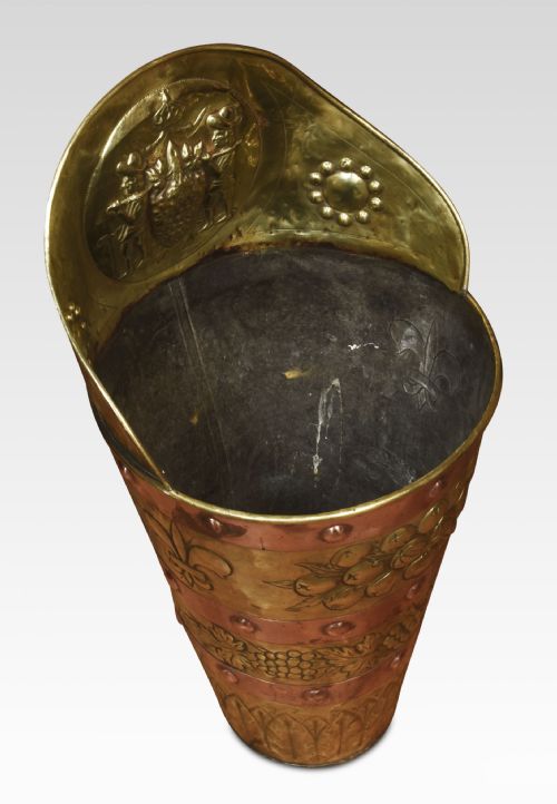 19TH CENTURY BRASS AND COPPER UMBRELLA STAND - ADDITIONAL PHOTO 2