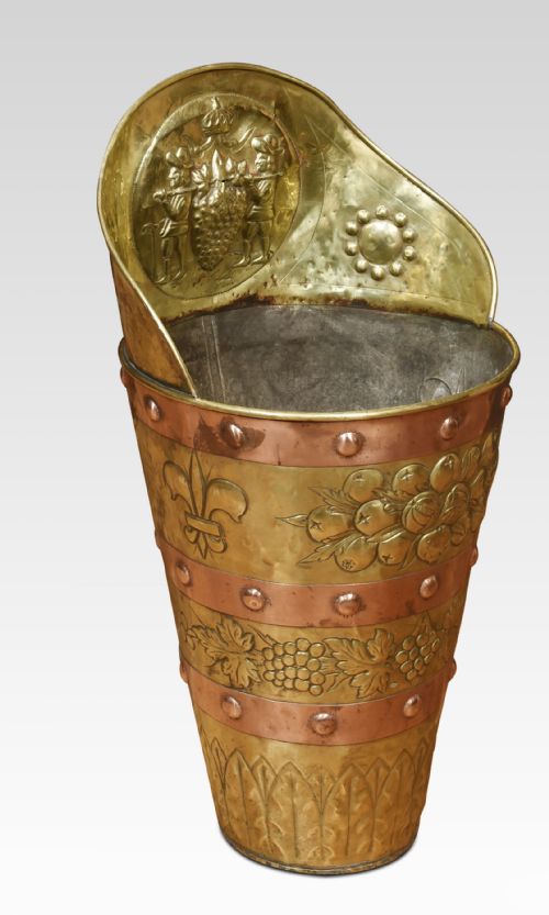 19TH CENTURY BRASS AND COPPER UMBRELLA STAND - ADDITIONAL PHOTO 4