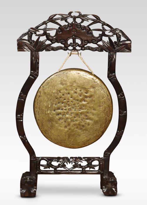 chinese carved dinner gong - CATEGORY: ANTIQUE MISCELLANEOUS - DATED 1900