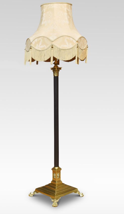 brass standard lamp - CATEGORY: ANTIQUE LIGHTING - DATED 19TH CENTURY