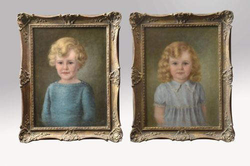 two english school oils on canvas portraits - CATEGORY: ANTIQUE ART - DATED 1910