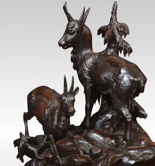 MONUMENTAL 19TH CENTURY BLACK FOREST MANTEL CLOCK SET - ADDITIONAL PHOTO 8