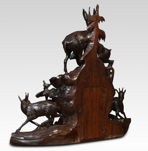 MONUMENTAL 19TH CENTURY BLACK FOREST MANTEL CLOCK SET - ADDITIONAL PHOTO 9