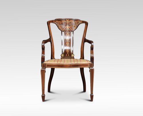 PAIR OF INLAID ARMCHAIRS - ADDITIONAL PHOTO 2