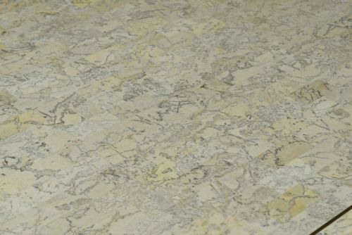 TESSELATED STONE AND BRASS SOFA TABLE - ADDITIONAL PHOTO 1