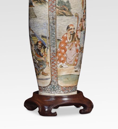 PAIR OF SATSUMA BALUSTERSHAPED VASE LAMPS - ADDITIONAL PHOTO 4