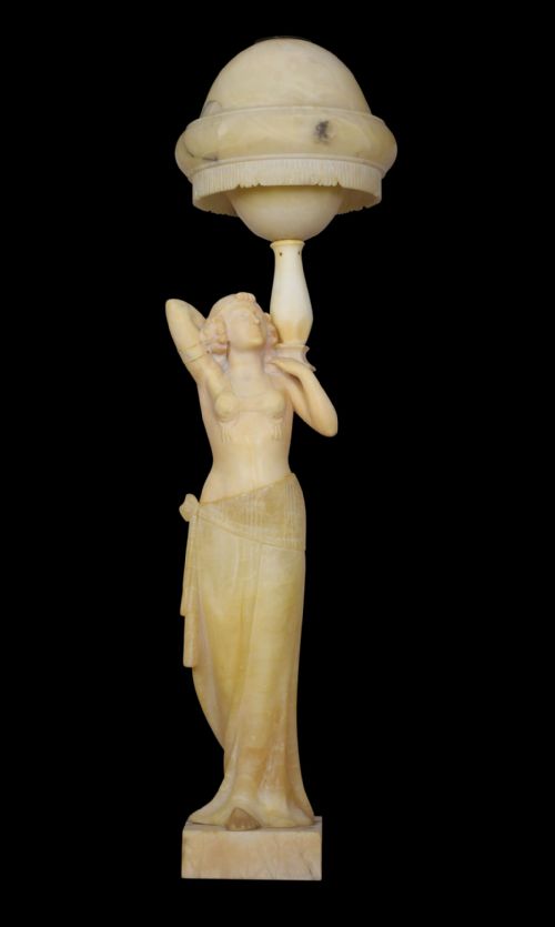 ART DECO ALABASTER FIGURAL LAMP - ADDITIONAL PHOTO 1