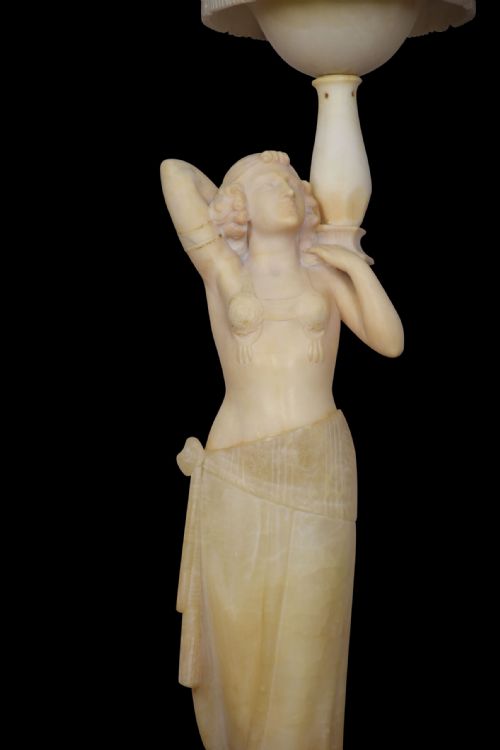 ART DECO ALABASTER FIGURAL LAMP - ADDITIONAL PHOTO 2