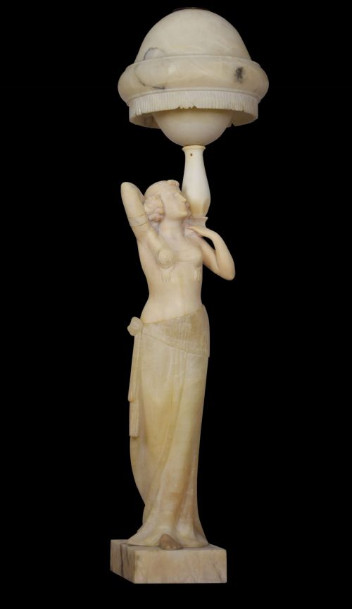 ART DECO ALABASTER FIGURAL LAMP - ADDITIONAL PHOTO 3