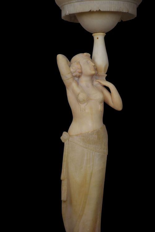 ART DECO ALABASTER FIGURAL LAMP - ADDITIONAL PHOTO 4