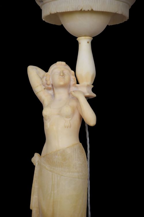 ART DECO ALABASTER FIGURAL LAMP - ADDITIONAL PHOTO 5