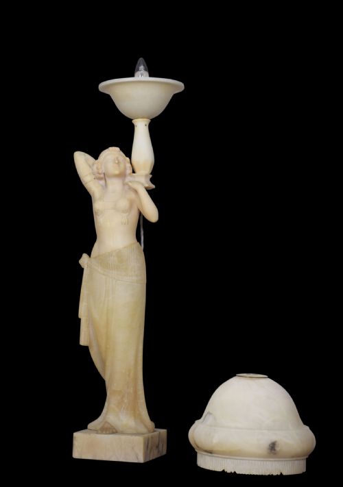 ART DECO ALABASTER FIGURAL LAMP - ADDITIONAL PHOTO 7