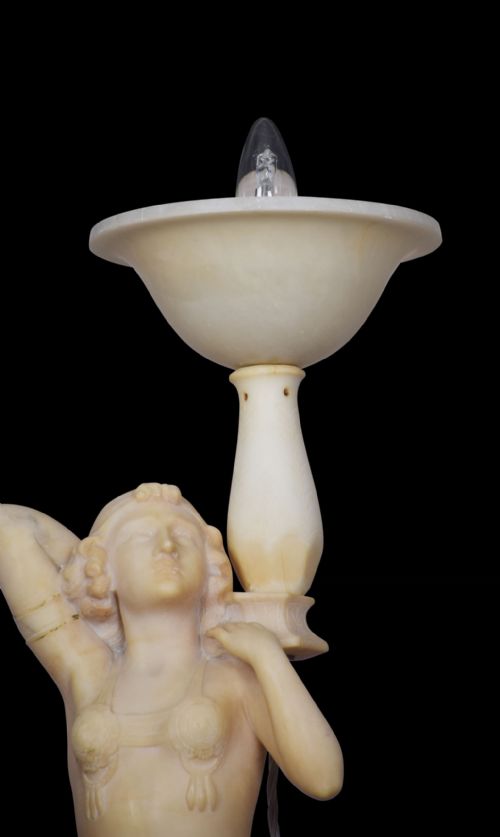 ART DECO ALABASTER FIGURAL LAMP - ADDITIONAL PHOTO 8