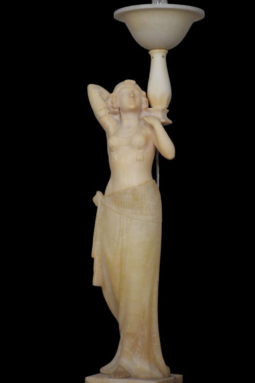 ART DECO ALABASTER FIGURAL LAMP - ADDITIONAL PHOTO 9