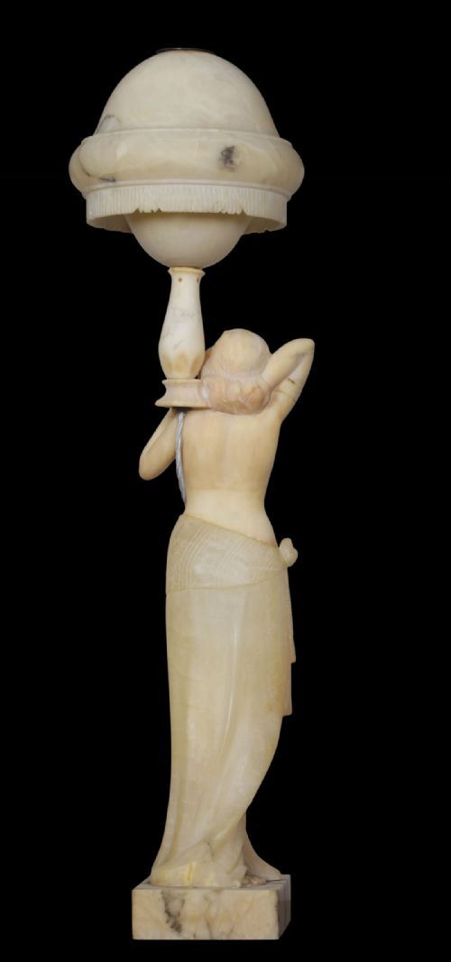 ART DECO ALABASTER FIGURAL LAMP - ADDITIONAL PHOTO 10