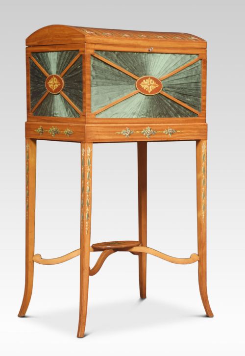 PAINTED SATINWOOD LADIES WORKBOX - ADDITIONAL PHOTO 1