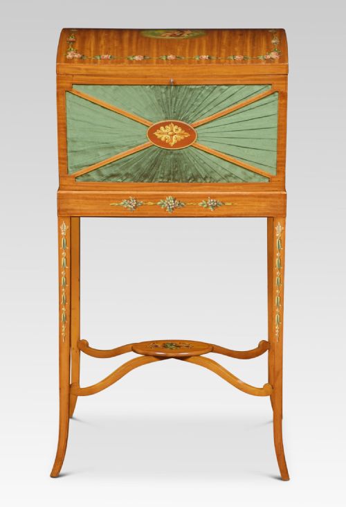 PAINTED SATINWOOD LADIES WORKBOX - ADDITIONAL PHOTO 4