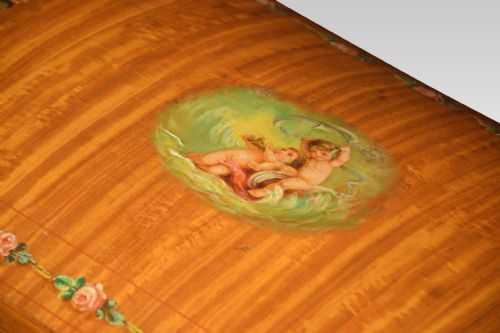 PAINTED SATINWOOD LADIES WORKBOX - ADDITIONAL PHOTO 8