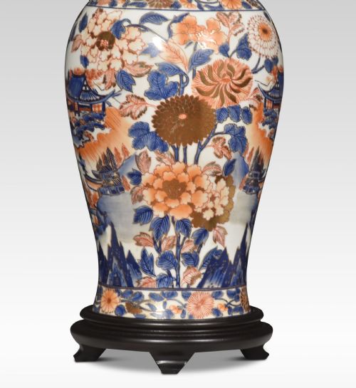 JAPANESE IMARI PORCELAIN VASE LAMP - ADDITIONAL PHOTO 2