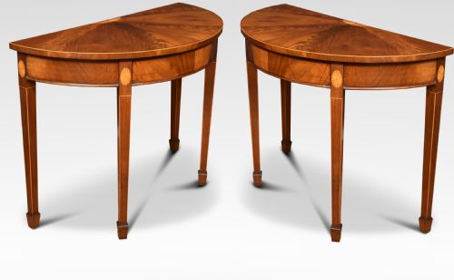 pair of inlaid hall tables - CATEGORY: ANTIQUE TABLES - DATED 1910
