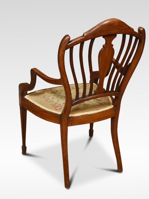 MAHOGANY INLAID ARMCHAIR - ADDITIONAL PHOTO 2