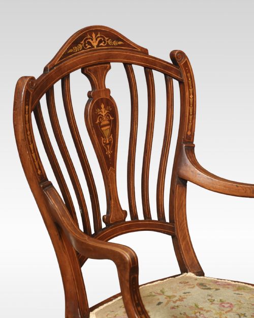 MAHOGANY INLAID ARMCHAIR - ADDITIONAL PHOTO 5