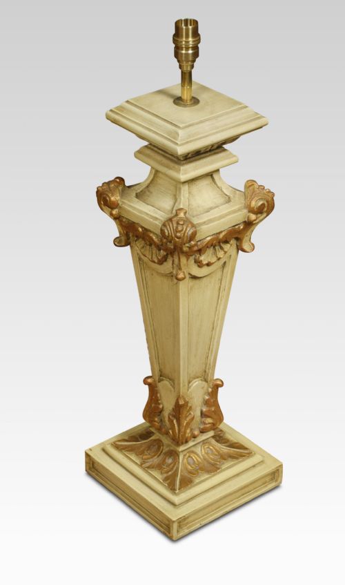 PAIR OF CARVED PAINTED TABLE LAMPS - ADDITIONAL PHOTO 3