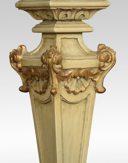 PAIR OF CARVED PAINTED TABLE LAMPS - ADDITIONAL PHOTO 4