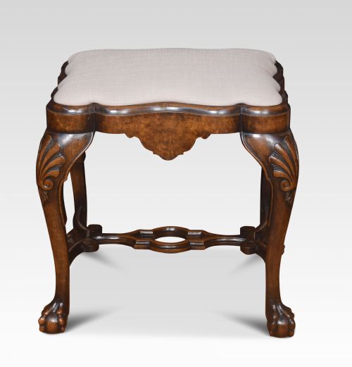 carved walnut stool - CATEGORY: ANTIQUE STOOLS - DATED 1910