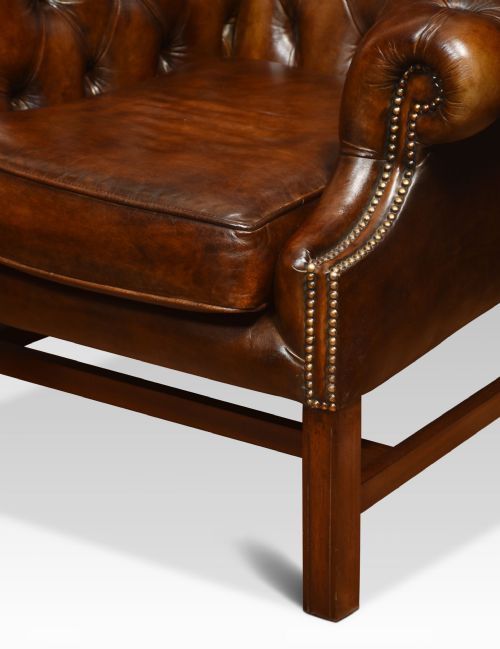 MAHOGANY FRAMED WING ARMCHAIR - ADDITIONAL PHOTO 2