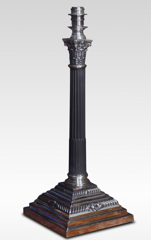ELECTROPLATED CORINTHIAN COLUMN TABLE LAMP - ADDITIONAL PHOTO 4